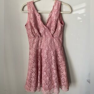 Pink Floral Lace Fredricks of Hollywood Dress